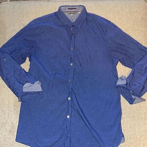 Ted Baker London plaid dress shirt with flip cuff - size 4/small - M